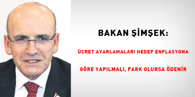 'Ücret ayarlamaları hedef enflasyona göre yapılmalı, fark olursa ödenir'