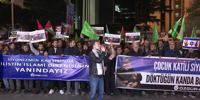 İsrail'in İstanbul Başkonsolosluğu önündeki protestolar sürüyor