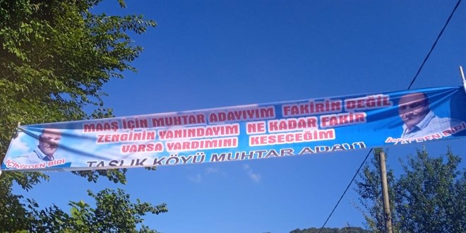 Sosyal medyanın gündemindeki Muhtar Adayına afiş cezası