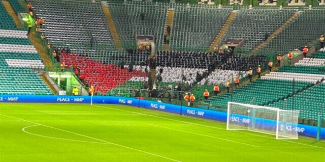 Celtic taraftarından Şampiyonlar Ligi'nde unutulmaz Filistin mesajı