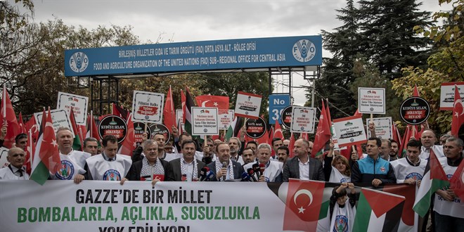 Toç Bir-Sen'den İsrail'in saldırılarına tepkisiz kaldığı gerekçesiyle FAO'ya protesto