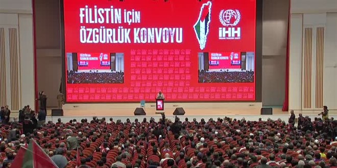 Ankara'da 'Filistin in zgrlk Konvoyu' iin program dzenlendi