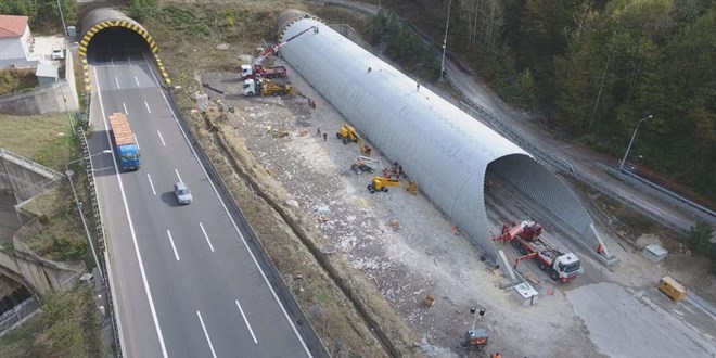 Çalışmaların tamamlandığı Bolu Dağı Tüneli yarın hizmete açılacak