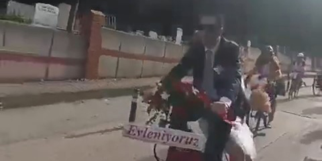 Gelin bisiklete bindi, 'ya nasip' dedi