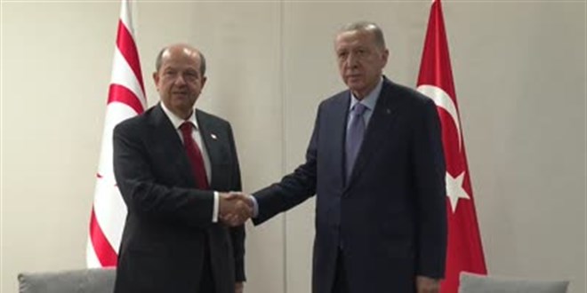 Cumhurbaşkanı Erdoğan, KKTC Cumhurbaşkanı Tatar ile görüştü