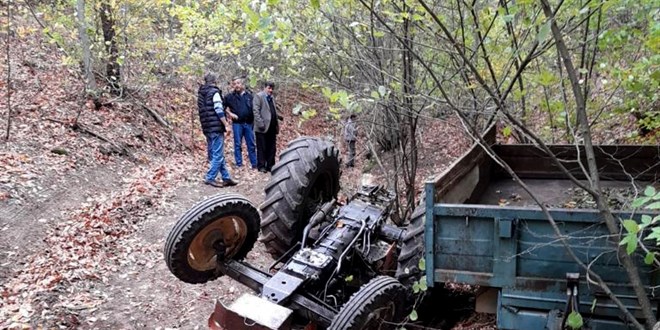 Ktahya'da devrilen traktrn srcs ld