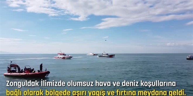 Zonguldak'ta batan geminin personelini arama çalışmaları sürüyor
