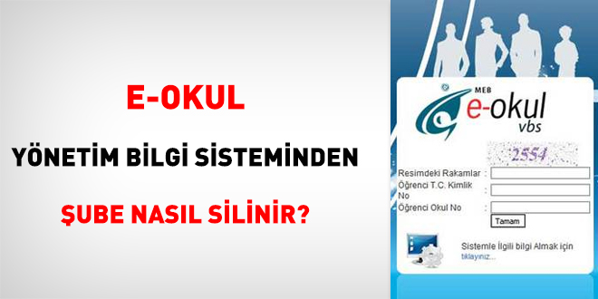 e-okul yönetim bilgi sisteminden şube nasıl silinir?