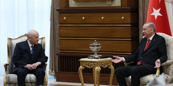Erdoğan'ın, MHP Genel Başkanı Bahçeli'yi kabulü sona erdi
