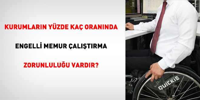 Kurumlarn yzde ka orannda engelli memur altrma zorunluluu vardr?