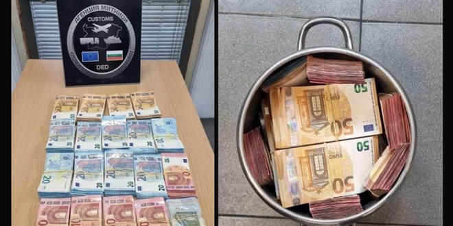 Tencerede bulunan 45 bin Euro sınırı geçemedi