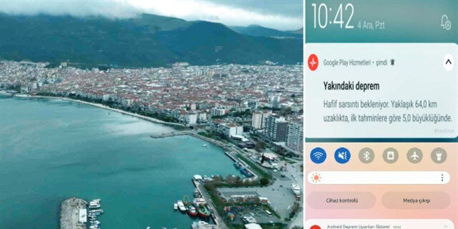 Marmara Denizi'nde 5.1 deprem: Android telefonlara annda uyar gnderildi
