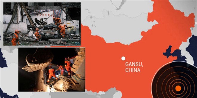 in'in Gansu eyaletinde byk deprem: Yzlerce l ve yaral var