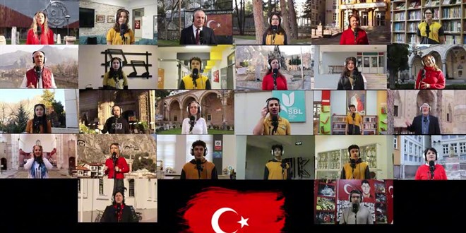Öğretmen ve öğrencilerden 100'üncü yıl anısına 100'üncü yıl marşı klibi