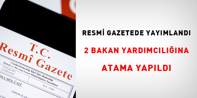 2 bakan yardımcılığına atama yapıldı
