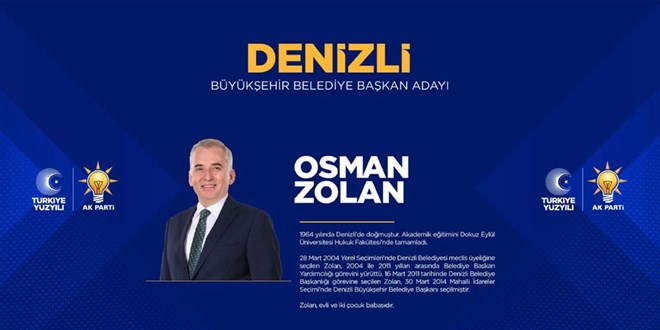 AK Parti'nin Denizli B. Belediye Başkan adayı Osman Zolan kimdir?