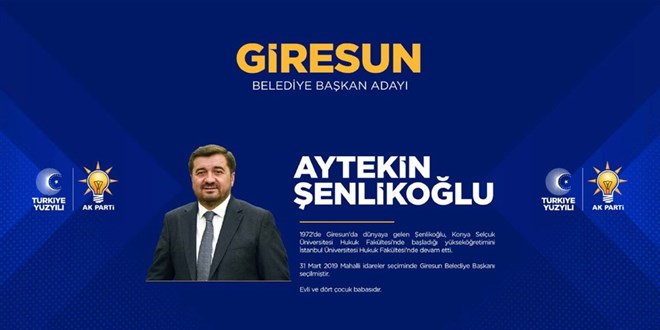 AK Parti Giresun Belediye Başkan adayı Aytekin Şenlikoğlu kimdir?