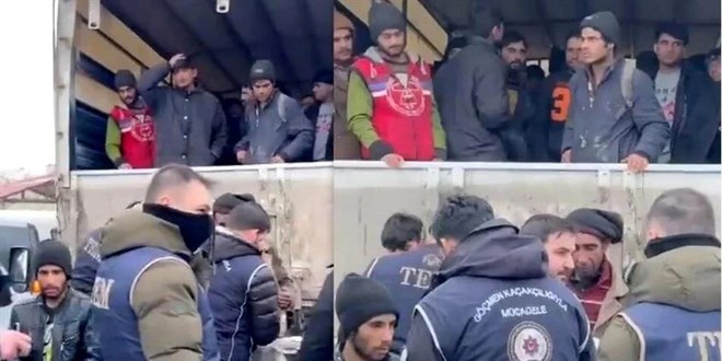Erzincan'da 99 kaçak göçmen kamyon kasasında yakalandı