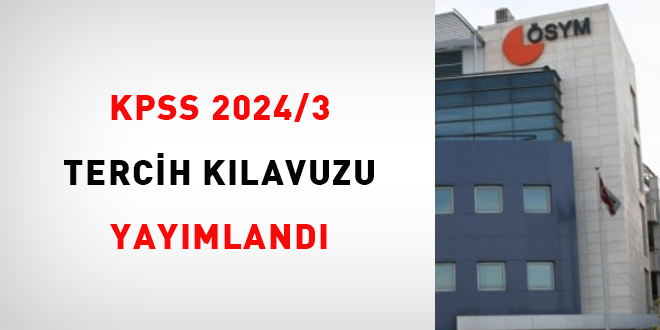 KPSS 2024/3 tercih klavuzu yaymland