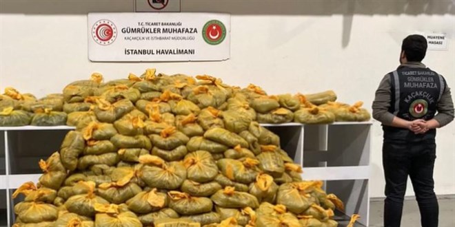 İstanbul Havalimanı'nda 568 kilogram uyuşturucu ele geçirildi