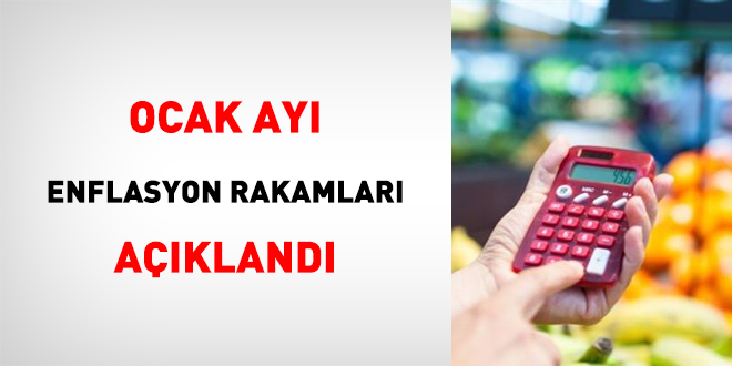 Ocak ayı enflasyon rakamları açıklandı