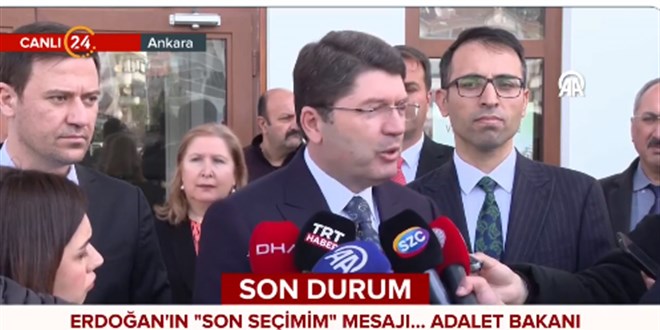 Bakan Tunç: Seçimler yenilenirse Erdoğan bir kez daha aday olabilir