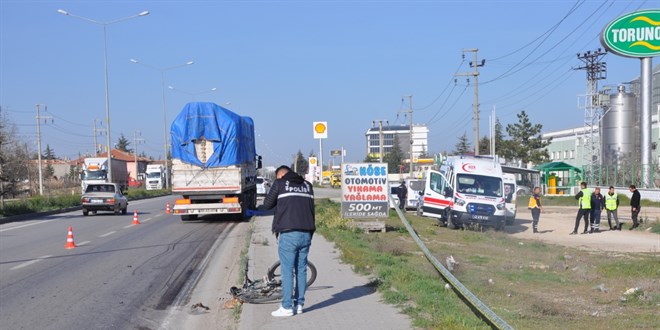 Konya'da tırın çarptığı bisikletin sürücüsü öldü