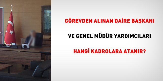 G�revden al�nan daire ba�kan� ve genel m�d�r yard�mc�lar� hangi kadrolara atan�r?