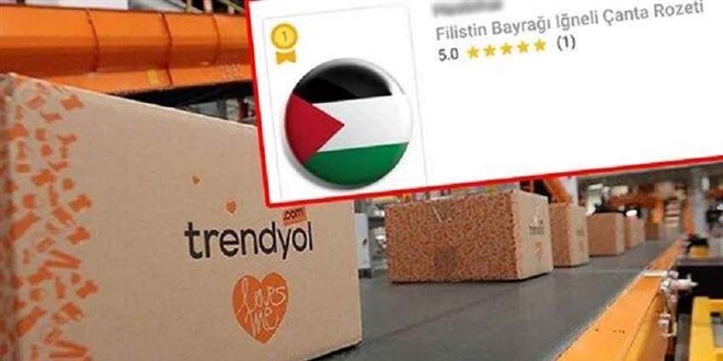 Filistin temal rnlerin satmayan Trendyol'a ceza