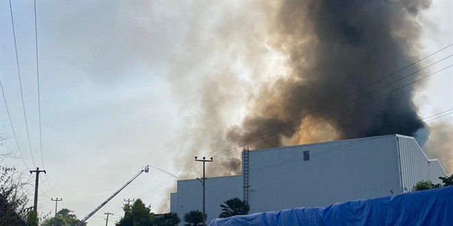 Samsun'da fabrika yangn