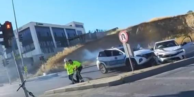 Korsan taksi ile trafik polisi arac arpt: 6 kii yaraland