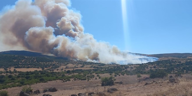 Çanakkale'de ormana sıçrayan yangının ilerlemesi durduruldu