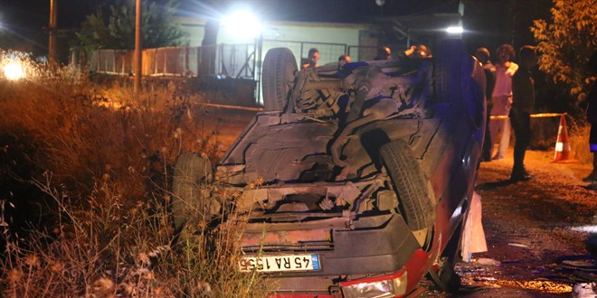 Manisa'da takla atan otomobildeki 1 kişi öldü