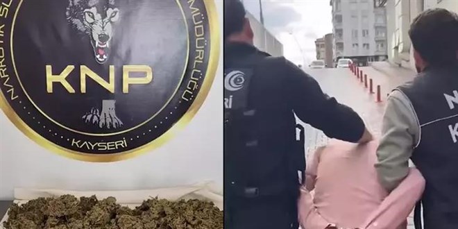 Trenle geldiği kenttte 5 kilo uyuşturucu ile yakalandı