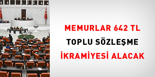 Memurlar, 642 TL toplu szleme ikramiyesi alacak