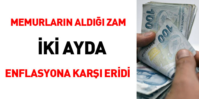 Memurların aldığı zam iki ayda enflasyona karşı eridi