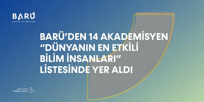 BARÜ'den 14 akademisyen 'Dünyanın En Etkili Bilim İnsanları' listesinde