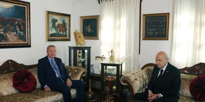 Cumhurbaşkanı Erdoğan Bahçeli ile görüşüyor