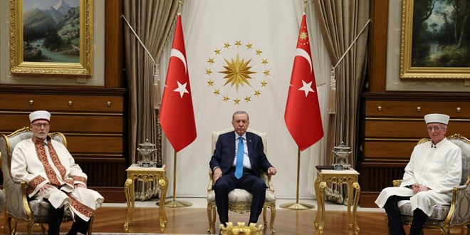 Erdoğan, İbrahim Şerif ve Mustafa Trampa'yı kabul etti