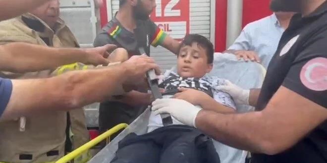 Damdan d��en �ocu�un koluna demir korkuluk sapland�!