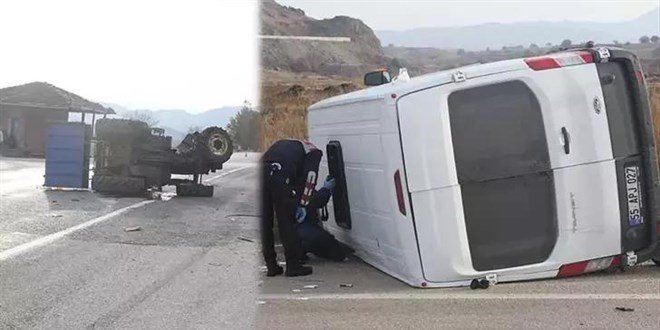 Çorum'da işçi servisi ile traktör çarpıştı: 16 yaralı