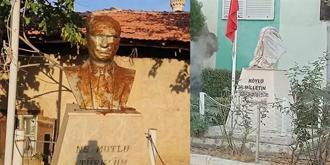 İzmir'de Atatürk büstüne saldırı düzenleyen şüpheli tutuklandı