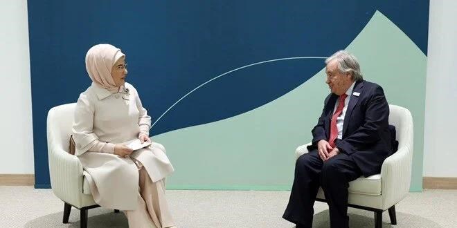 Emine Erdoğan, BM Genel Sekreteri Guterres ile görüştü