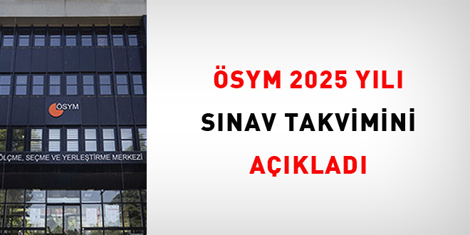 ÖSYM 2025 Yılı Sınav Takvimi açıklandı