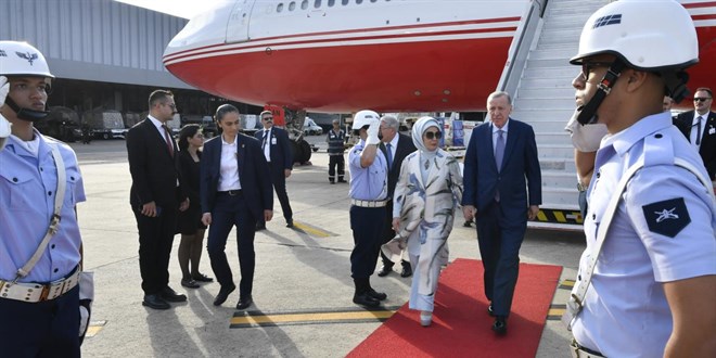 Cumhurbaşkanı Erdoğan G20 Liderler Zirvesi'ne katılmak için Brezilya'ya gitti