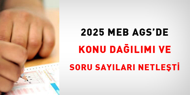 2025 MEB AGS'de konu dağılımı ve soru sayıları netleşti