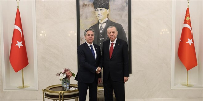 Erdoğan, ABD Dışişleri Bakanı Blinken'ı kabul etti