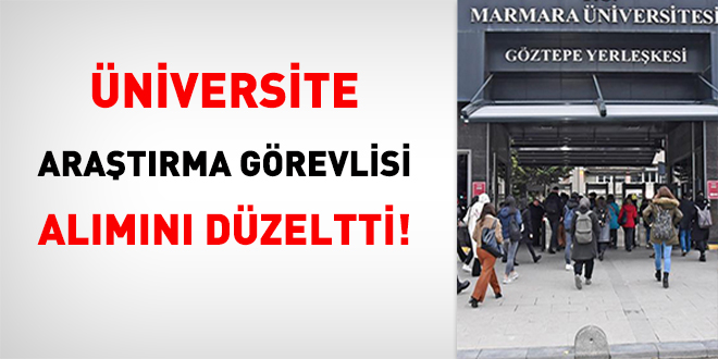 Üniversite Araştırma Görevlisi alımını düzeltti!