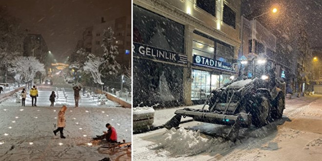 Kar kalınlığı 10 santimetreye ulaştı: Okullar tatil edildi
