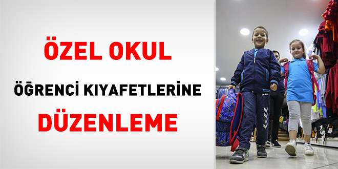 Özel okul öğrenci kıyafetlerine düzenleme